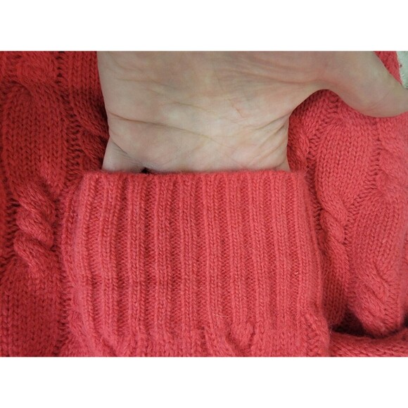 Vtg Express Tricot Y2K Wool‎ Angora Long  Cable Turtleneck Sweater Oversized M - Picture 6 of 14